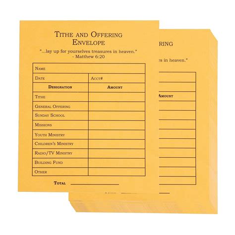 100-Pack Church Offering Envelopes - Tithe Envelopes for Church ...