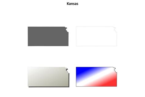 Kansas outline map set