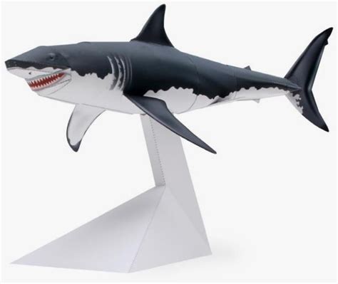 PAPERMAU: Great White Shark Miniature Paper Model - by Katsuyuki Shiga | Grande tubarão branco ...