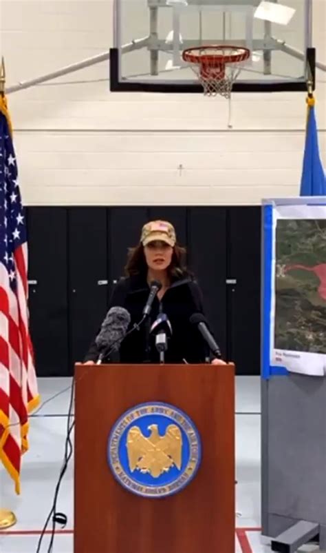 PHOTO Kristi Noem Wearing A Hunting Hat During Press Conference