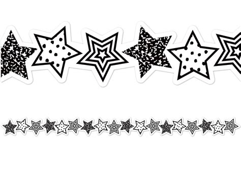 Star Clip Art Black And White Border