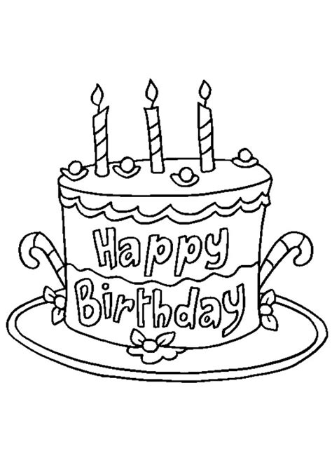 Coloring Pages | Printable Birthday Cake Coloring Page