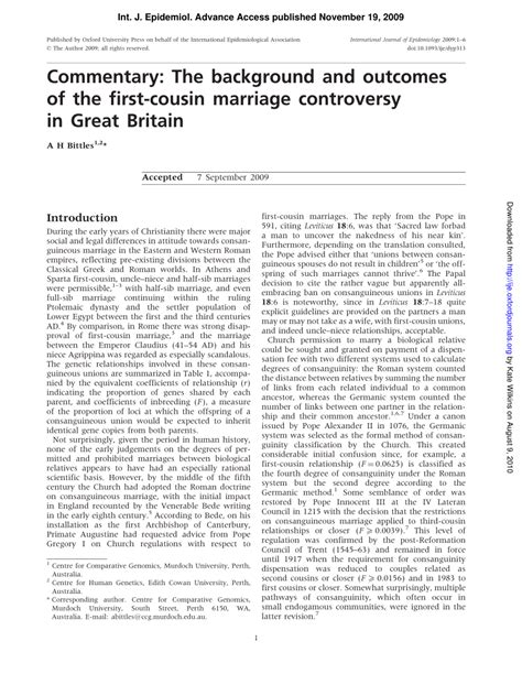 (PDF) Commentary: The background and outcomes of the first-cousin ...