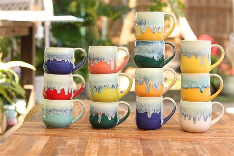 LARGE colorful mug, choose your favorite// stoneware mug // handmade ...