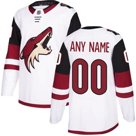 Men's Arizona Coyotes White Away Breakaway Custom Jersey