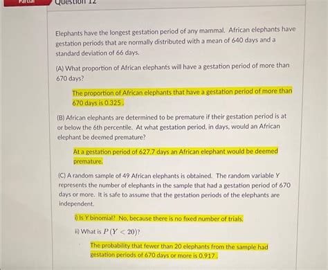 Solved Elephants have the longest gestation period of any | Chegg.com
