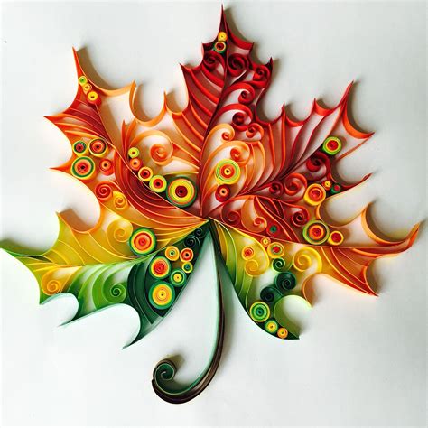 This paper quilled maple leaf represents my favorite season of the year ...