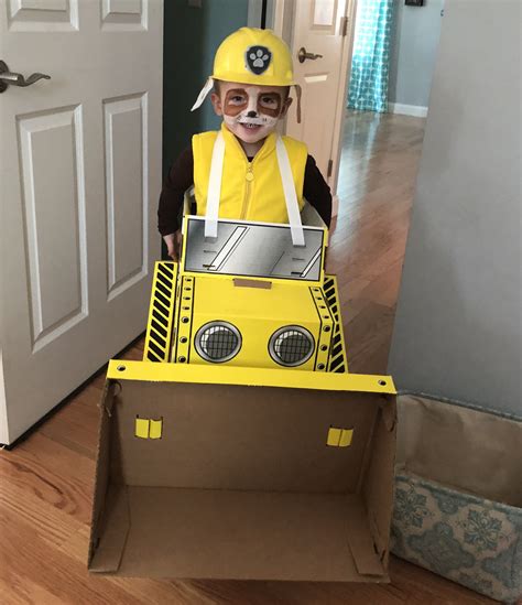 DIY Paw Patrol Rubble Costume | Paw patrol halloween costume, Paw ...