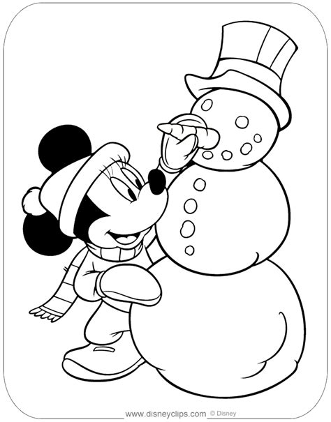 Minnie Mouse Fall & Winter Coloring Pages | Disneyclips.com