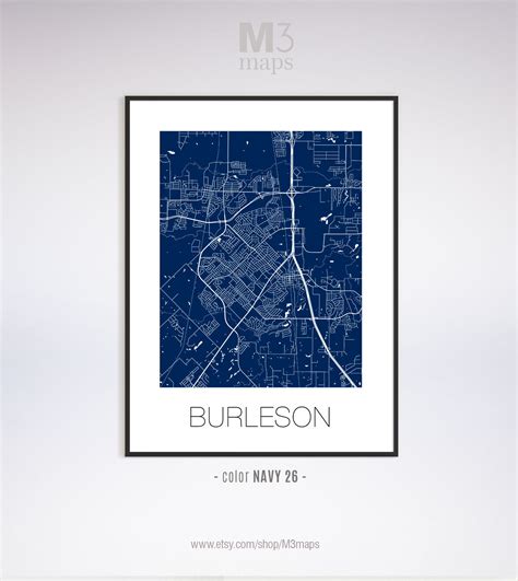 Burleson Texas Burleson TX Map Burleson Map Burleson Print | Etsy