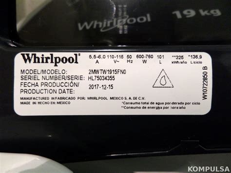 Washing Machine Power Label - Kompulsa