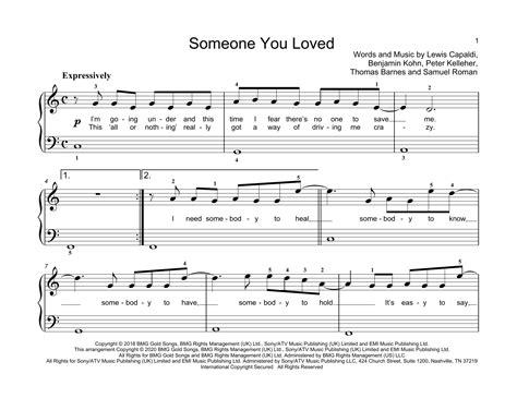 Someone You Loved by Lewis Capaldi Sheet Music for Educational Piano at Sheet Music Direct