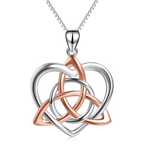 Buy Rose Gold Plated Celtic Love Knot Necklace Jewelry Sterling Silver ...