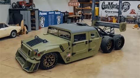 This Custom 6x6 Humvee Has 717hp Engine And A Real Aircraft Wing For A Spoiler