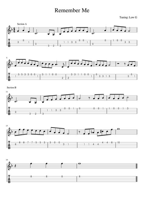 Remember Me Easy Ukulele Fingerpicking Tab - FINGERSTYLE GUITAR