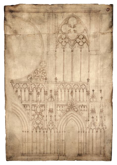 Façade of Strasbourg Cathedral (“Plan A1”) | Pen and Parchment: Drawing in the Middle Ages