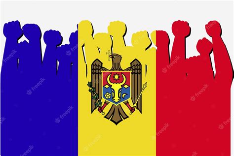 Premium Vector | Moldova flag with raised protest hands vector country ...