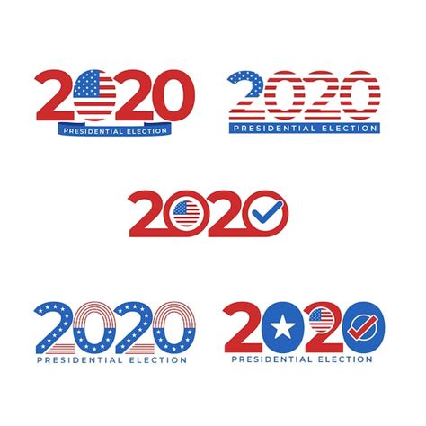 Free Vector | Set of 2020 us presidential election logos