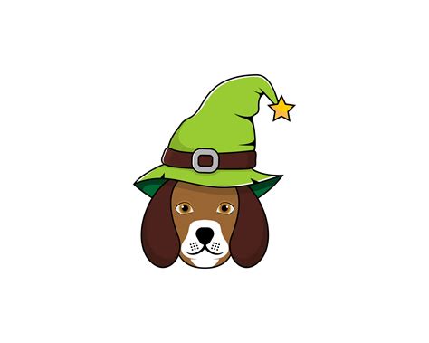 Dog using witch hat illustration 6961762 Vector Art at Vecteezy