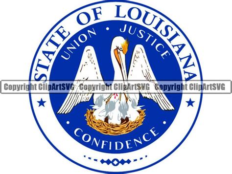 Louisiana State Seal Flag U.S. US United America American Nation National Document Court ...