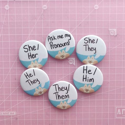 Pronoun Pins For Pride Month - Super Cute Kawaii!!