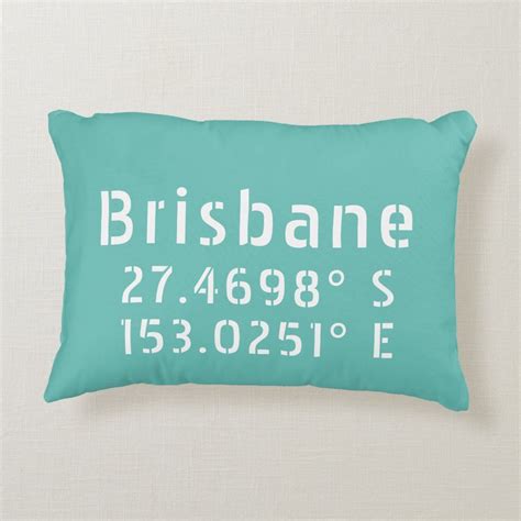 Brisbane Latitude Longitude Accent Pillow | Zazzle | Latitude longitude, Latitude and longitude ...