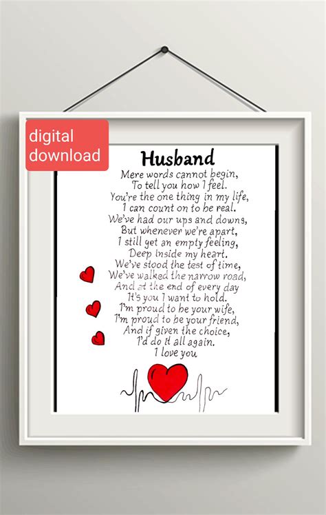 Birthday Husband Card Print. I Love You Card for Him. Birthday - Etsy