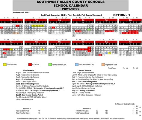 Allen County School Calendar 2024 - Schoolcalendars.net