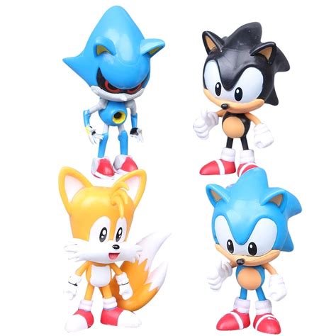 Sonic The Hedgehog Classic Sonic, Tails, Metal Sonic, Figure Set Of ...