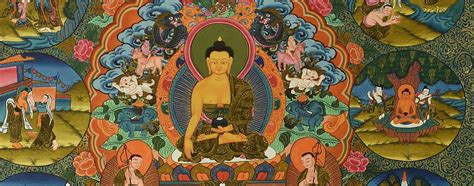 Buddha Life story Thangka Paintings illustrates different life stages ...