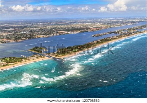 Aerial View On Florida Beach Waterway Stock Photo (Edit Now) 123708583