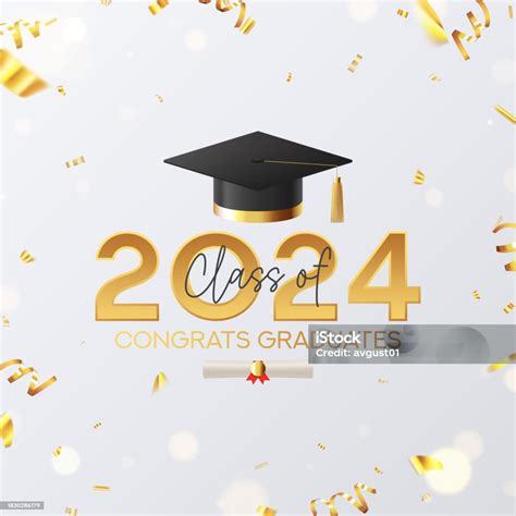 Greeting Card For Graduation Class 2024 Stock Illustration - Download ...