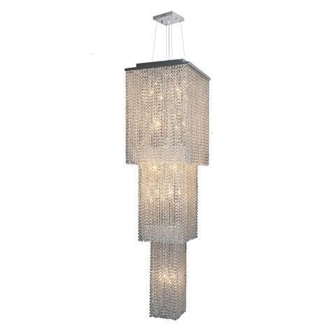 Worldwide Lighting Prism Collection 20-Light Polished Chrome Chandelier with Crystal Shade ...