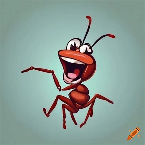 Image of a laughing ant on Craiyon