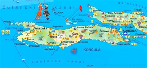 Korčula tourist map - Ontheworldmap.com