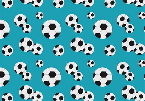 Bright cute pattern with soccer balls on blue background. Seamless ...