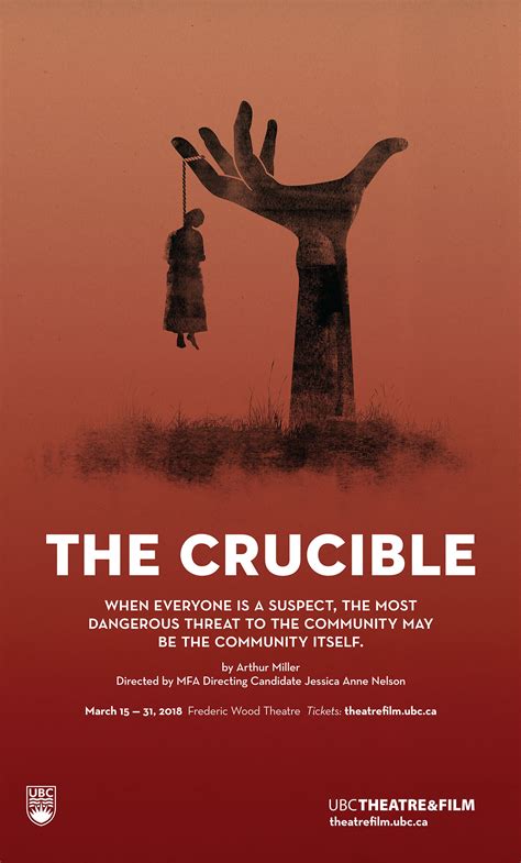 THE CRUCIBLE BY ARTHUR MILLER PRESENTED BY THE DEPARTMENT OF THEATRE ...