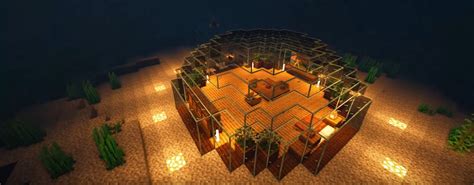 Minecraft Easy Underwater House with a glass dome Ideas and Design