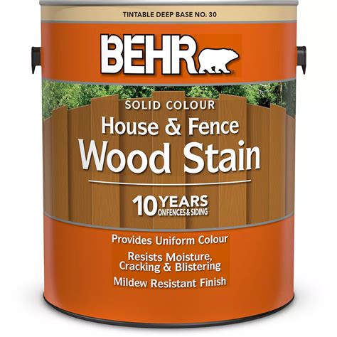 BEHR House & Fence Solid Colour Wood Stain - Deep Base No. 30, 3.79L | The Home Depot Canada