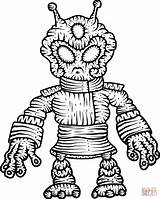 Scary Alien Coloring Pages sketch template