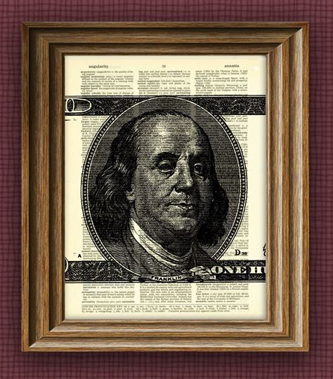 BENJAMIN FRANKLIN 100 Dollar Bill illustration beautifully