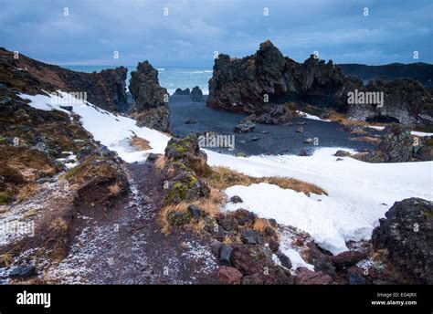 Winter at Djùpalònssandur on the Snaefellsnes Peninsula in Iceland ...