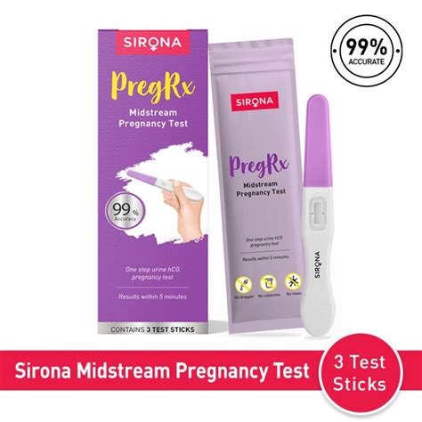 Sirona Home Pregnancy Test Kit, Easy to Use Midstream Urine Test Kit, Accurate Result in Just 3 ...