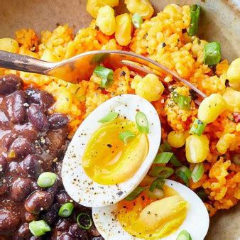 Yellow Rice and Sofrito Beans with Jammy Eggs - Master recipes