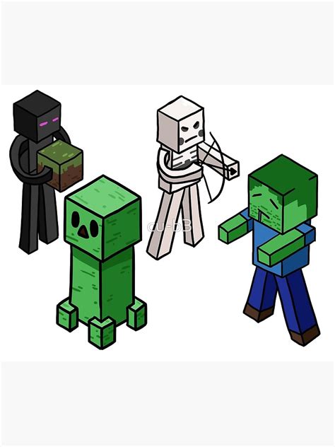 "Minecraft overworld mobs" Poster for Sale by cu-b3 | Redbubble