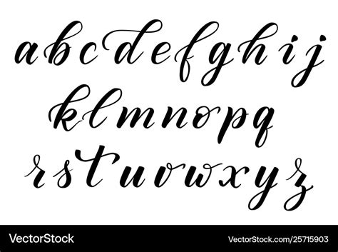 Brush calligraphy alphabet Royalty Free Vector Image