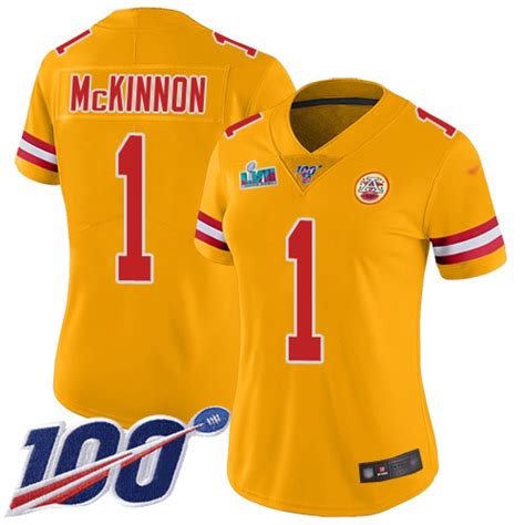 Cheap Chiefs #1 Jerick Mckinnon Gold Super Bowl Lvii Patch Women’S ...