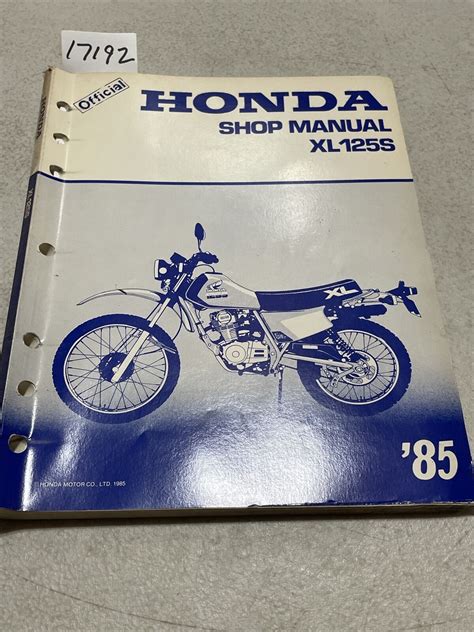 1985 Honda XL125S Service Repair Manual OEM | eBay