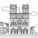 Notre Dame Cathedral Paris Coloring Page  Free Printable sketch template