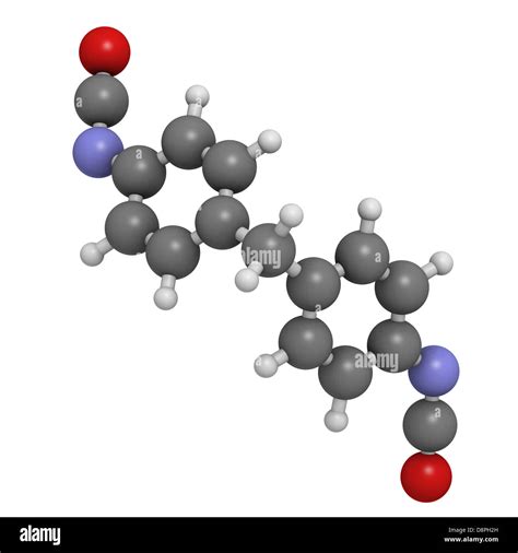 Methylene diphenyl diisocyanate molecule (MDI), polyurethane (PU ...